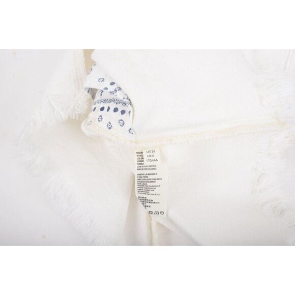 Free People Womens Side Car Mini Denim Jean Skirt Frayed Sz 26 Raw Hem NWT - Picture 7 of 7